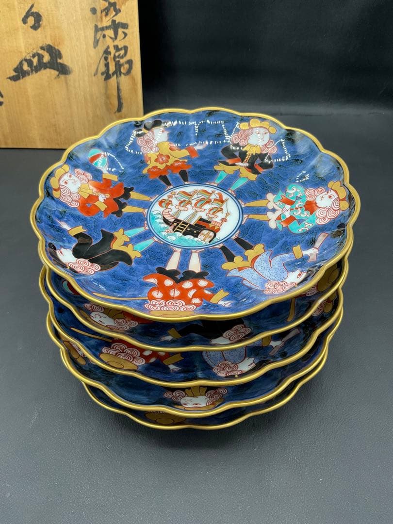 福右衛門窯　古伊万里　皿　染錦献上手　福右衛門