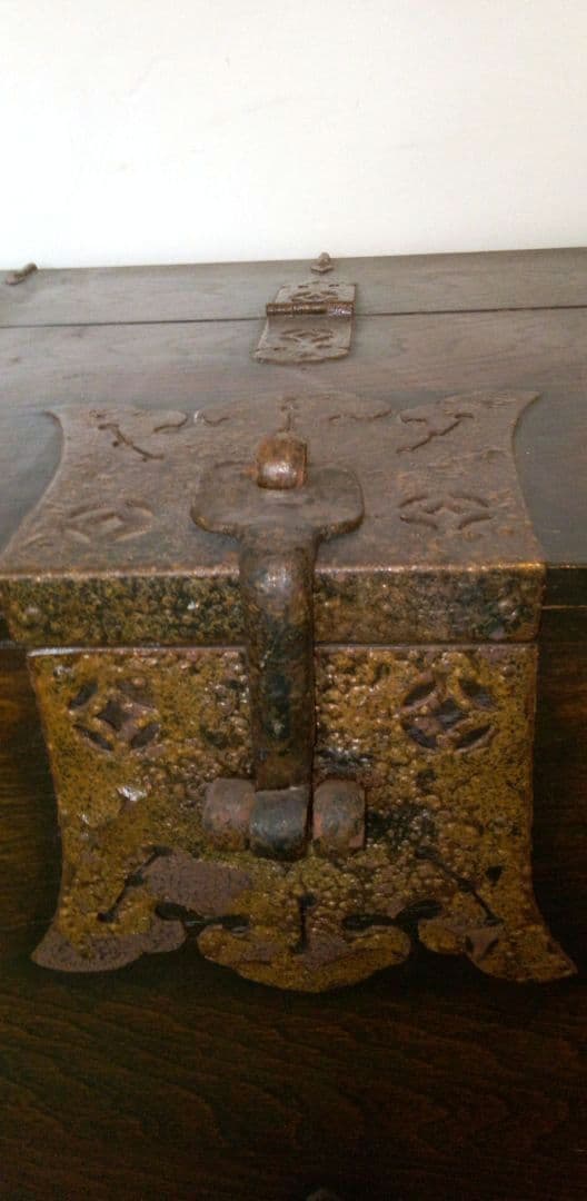 李朝家具　トンケ　木目調　木製アジアン収納箱