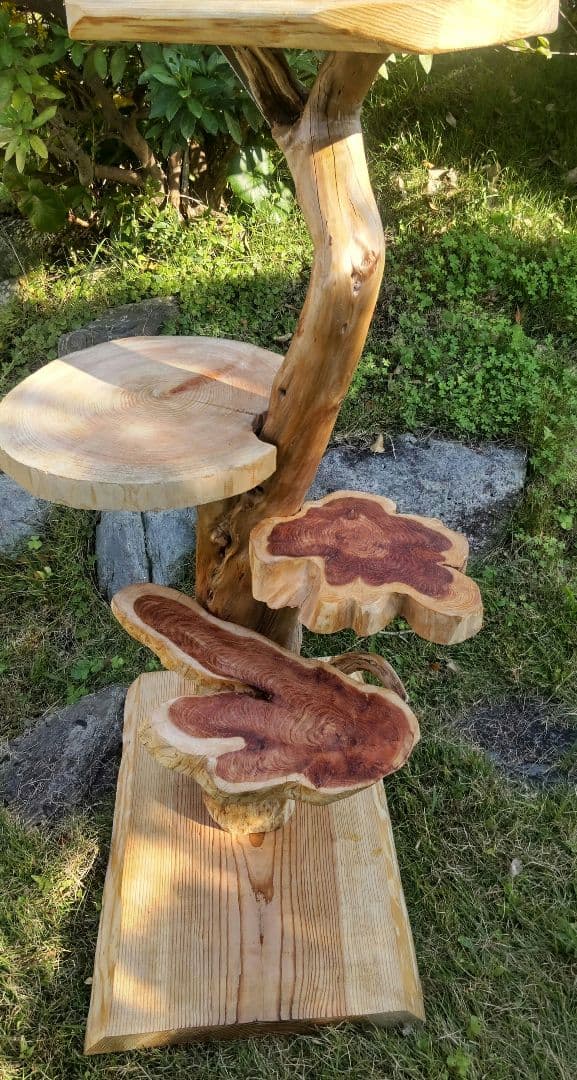 天然木製 4段キャットタワー