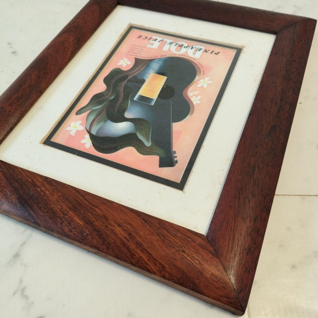 ハワイHAWAIIコアウッド製額縁『DOLE』1990年代当時物③ビンテージ