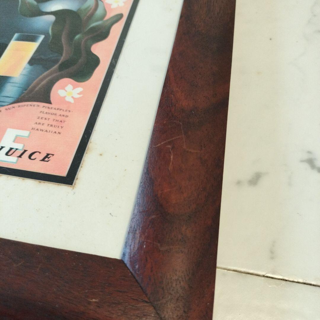 ハワイHAWAIIコアウッド製額縁『DOLE』1990年代当時物③ビンテージ