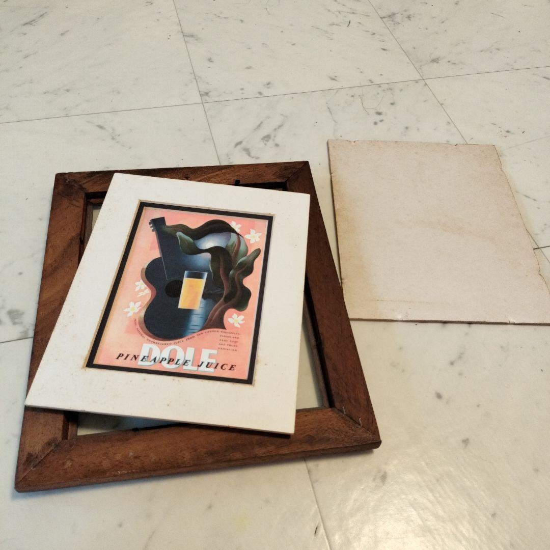 ハワイHAWAIIコアウッド製額縁『DOLE』1990年代当時物③ビンテージ