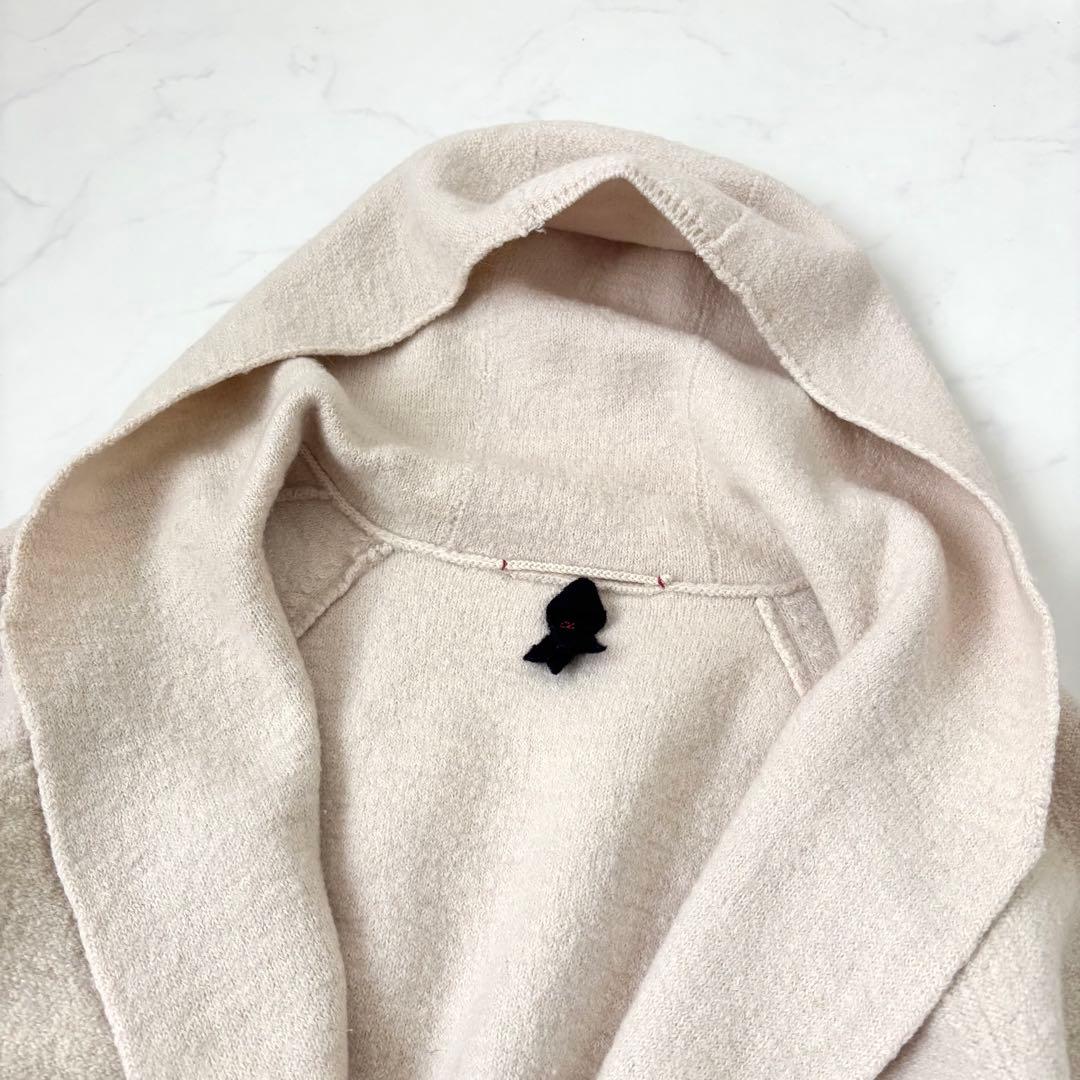 【美品】45R ウールアルパカ混 縮絨 フードコート メルトン 圧縮ウール