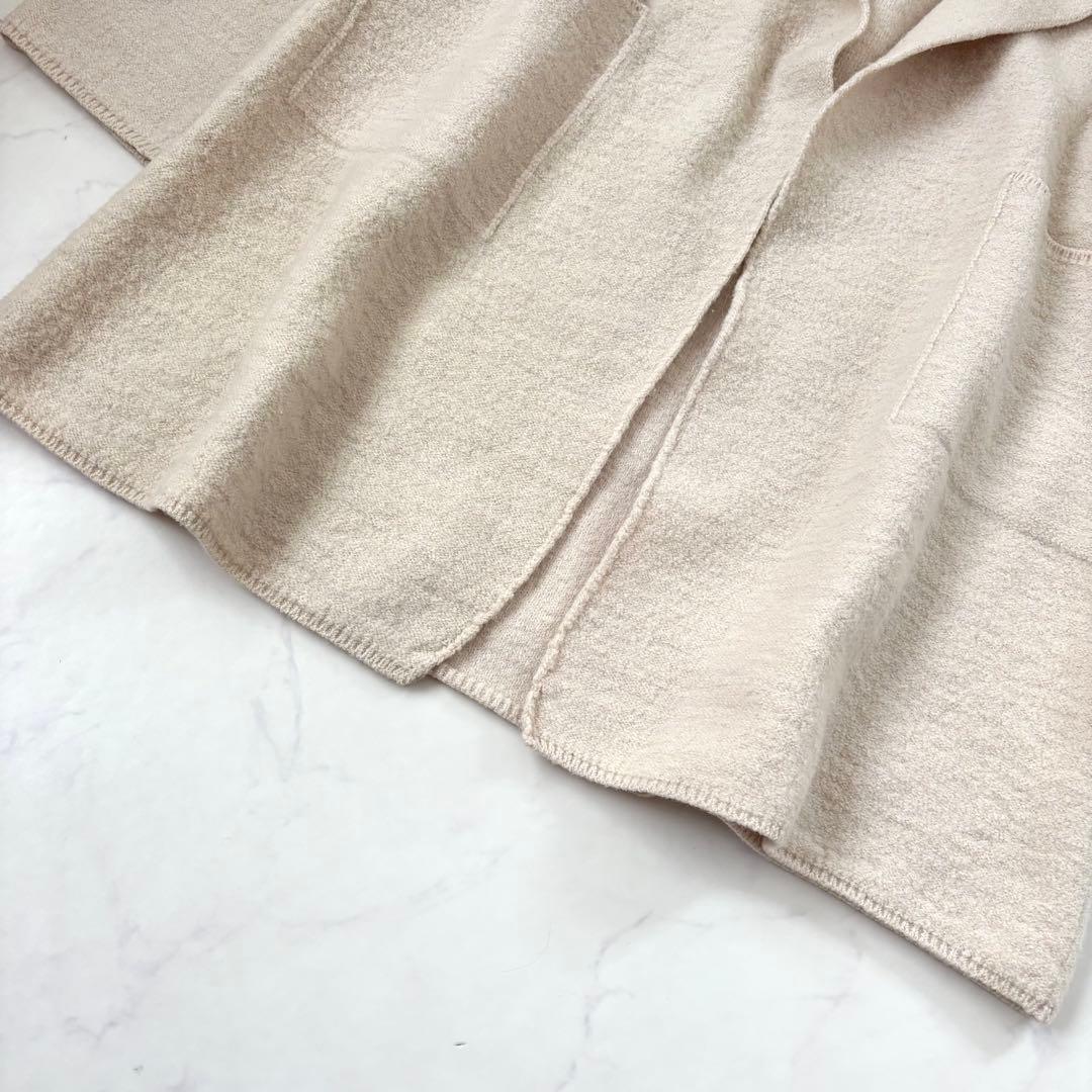 【美品】45R ウールアルパカ混 縮絨 フードコート メルトン 圧縮ウール