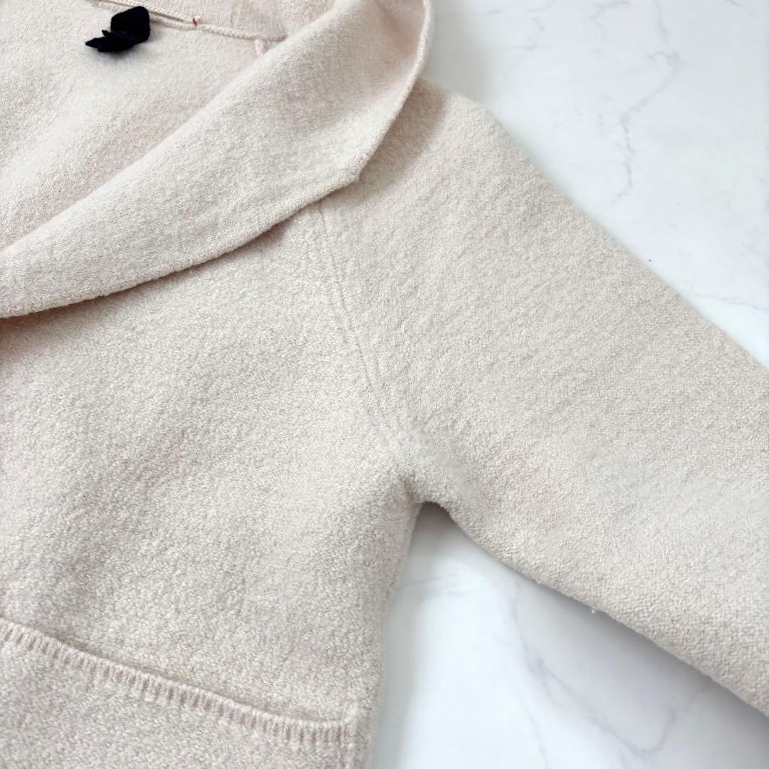 【美品】45R ウールアルパカ混 縮絨 フードコート メルトン 圧縮ウール