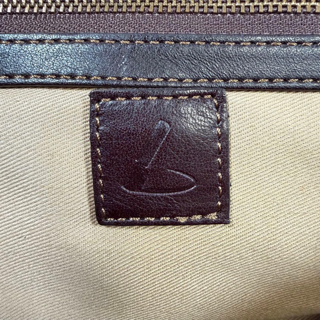 【美品】土屋鞄　ショルダーバッグ　タブラ　ターンロック　ダークブラウン　メンズ