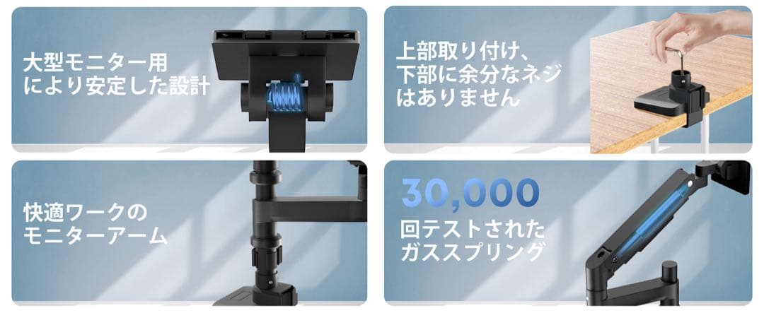 モニターアーム デュアル 上下2画面 17～4 9インチ対応 耐荷重2～20kg
