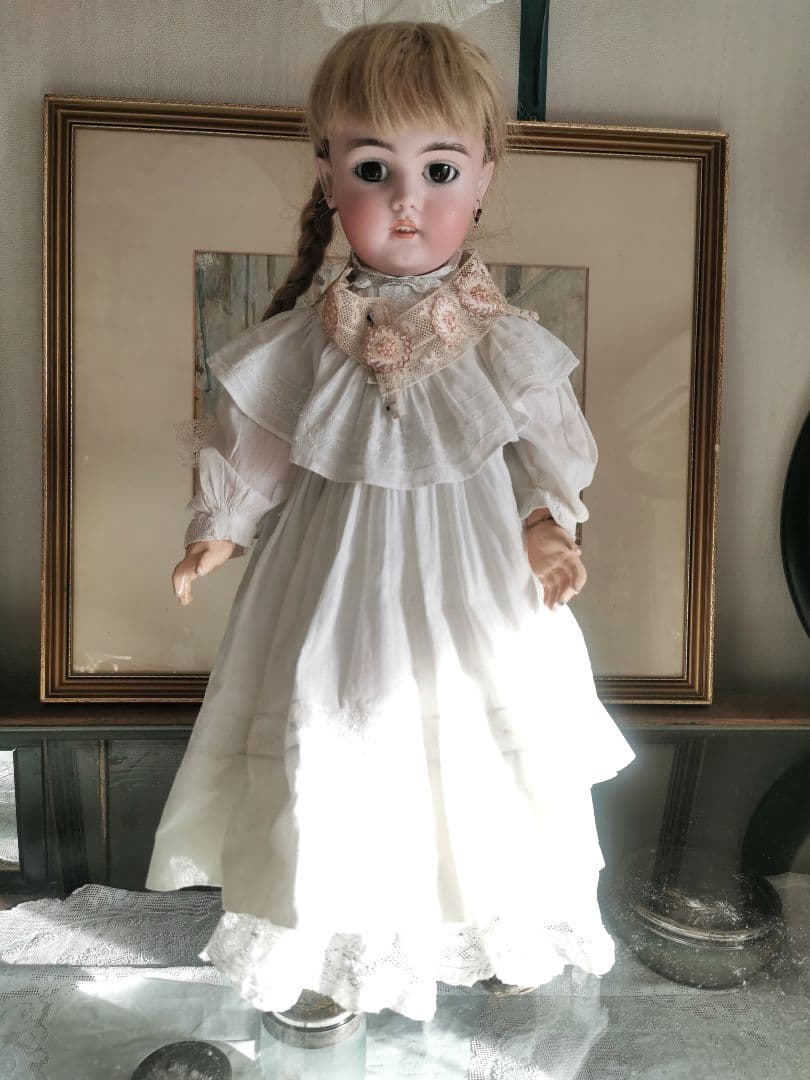 アンティークフランス 付け襟＆ウェストベルト ヴァレンシエンヌ＆花刺繍アップリケ