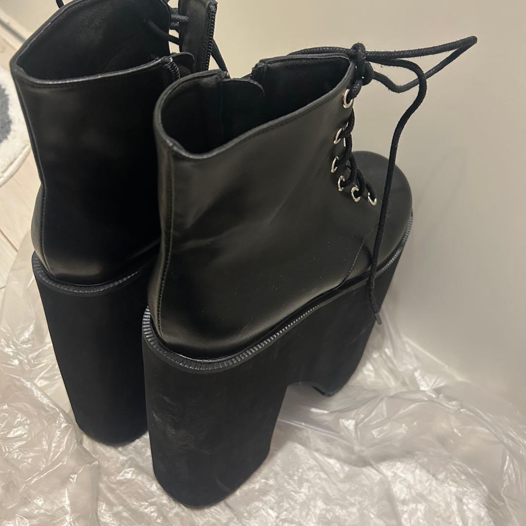 ブラック 厚底ブーツ 約20cmヒール