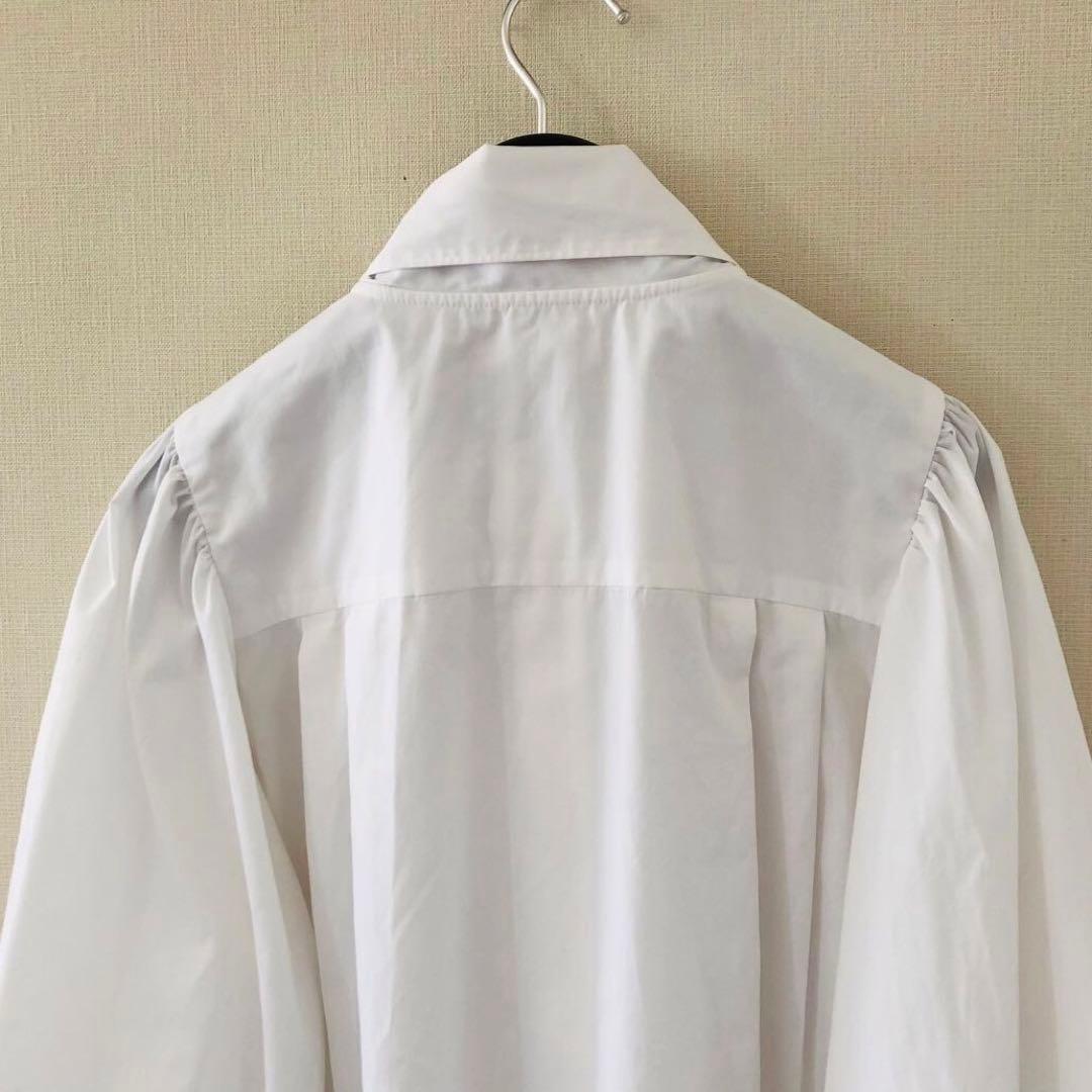 Yori◆ ビッグリボン パフスリーブ バルーン袖シャツ ブラウス 日本製 36