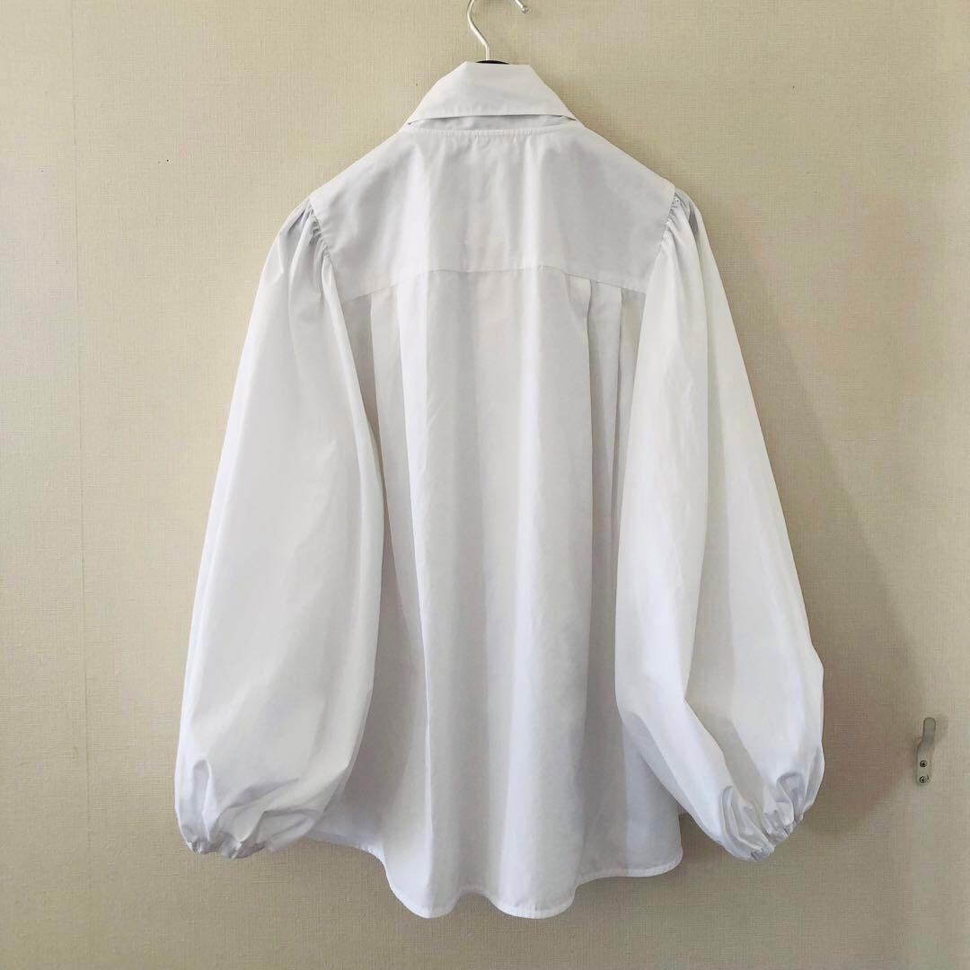 Yori◆ ビッグリボン パフスリーブ バルーン袖シャツ ブラウス 日本製 36