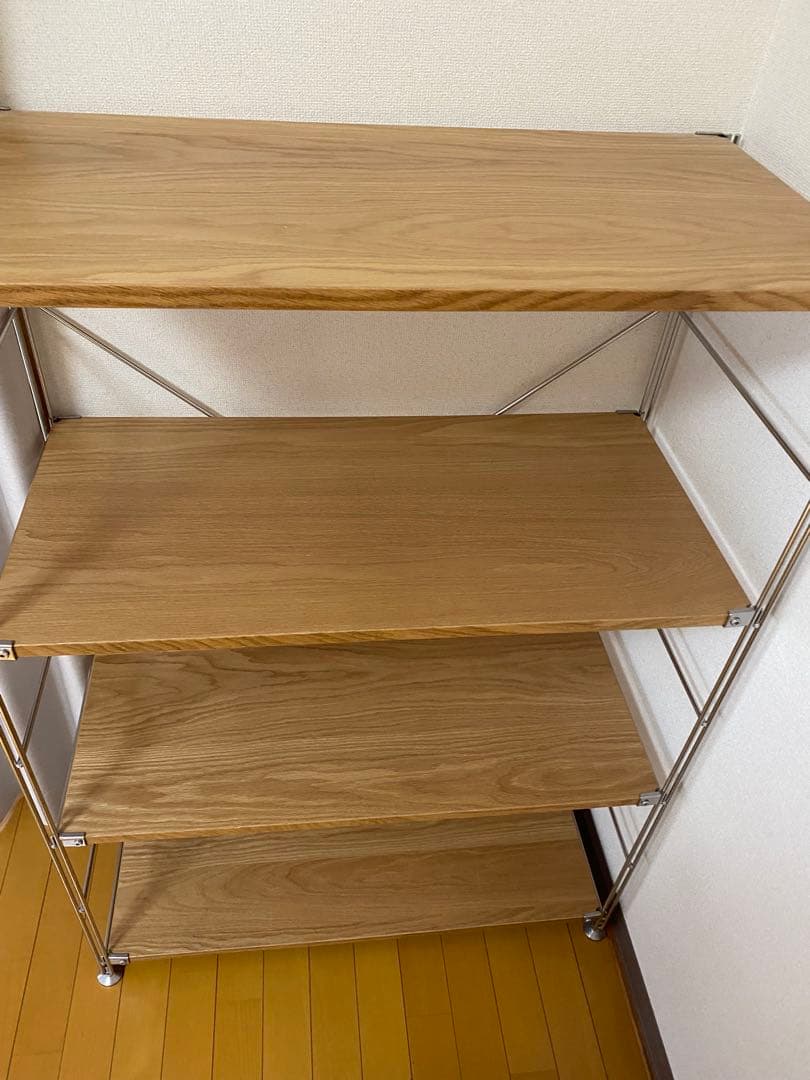 無印良品　スチールラック 4段 ナチュラルウッド