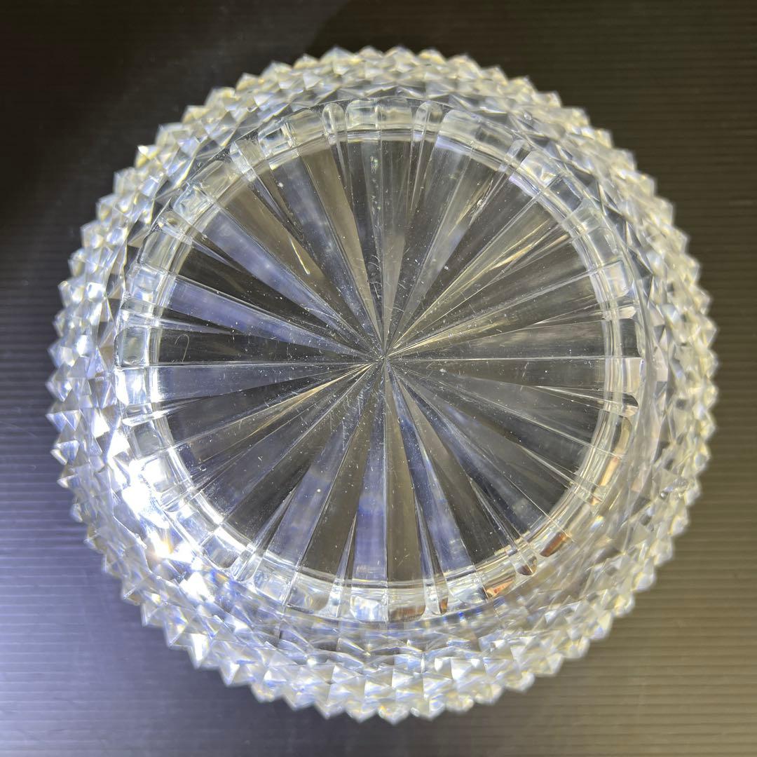 最上手　薩摩切子　初期極上手彫大鉢（鋭いカット）　木箱付　東Y7-1211☆1F