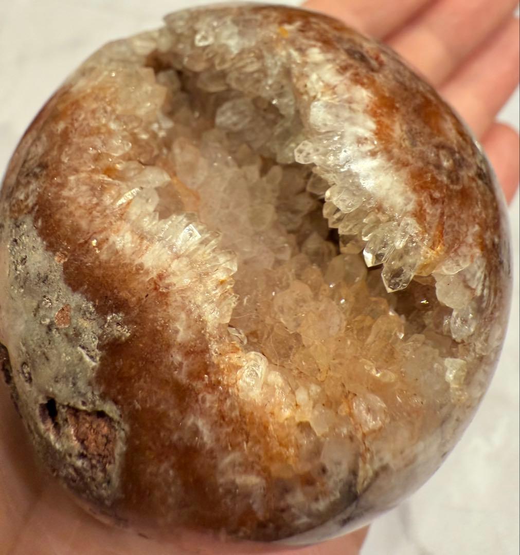 珍しい♡ レッド スファレライト 水晶 共生 スフィア 丸玉 笑口 天然石