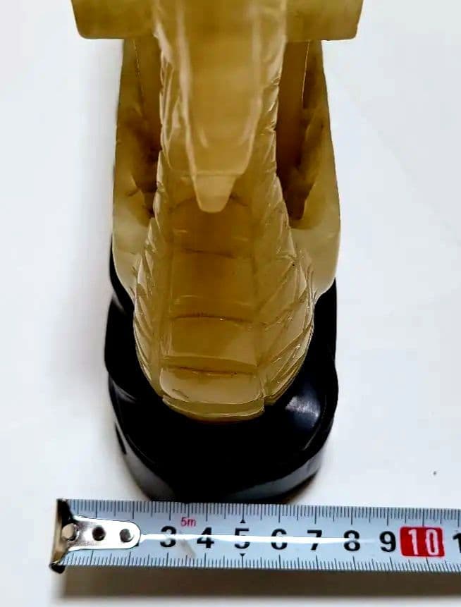 中国　翡翠　龍彫　彫刻遊環　台付香炉