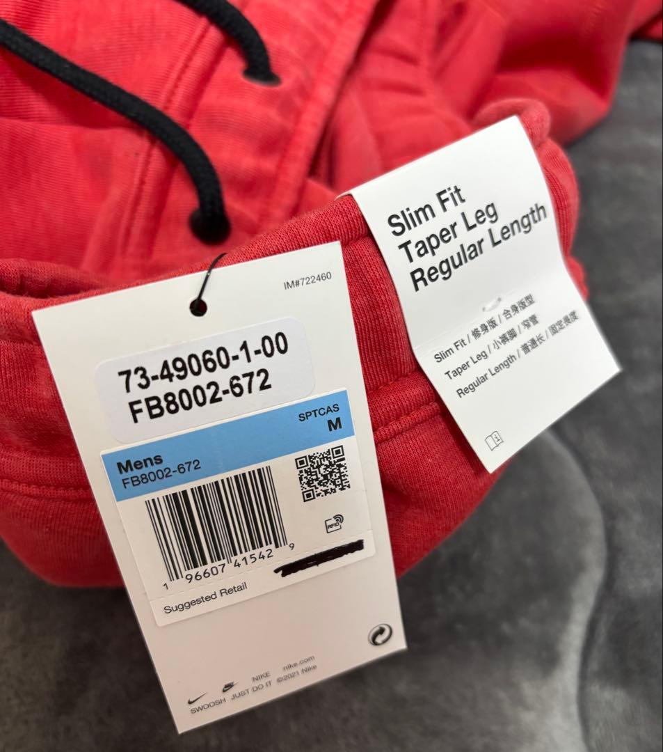 【NIKE】新品タグ付 海外限定品 テックフリース 上(L)、下(M) レッド