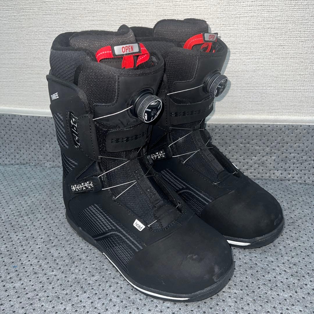数回使用 人気サイズ27.5cm HEAD THREE BOA スノボブーツ