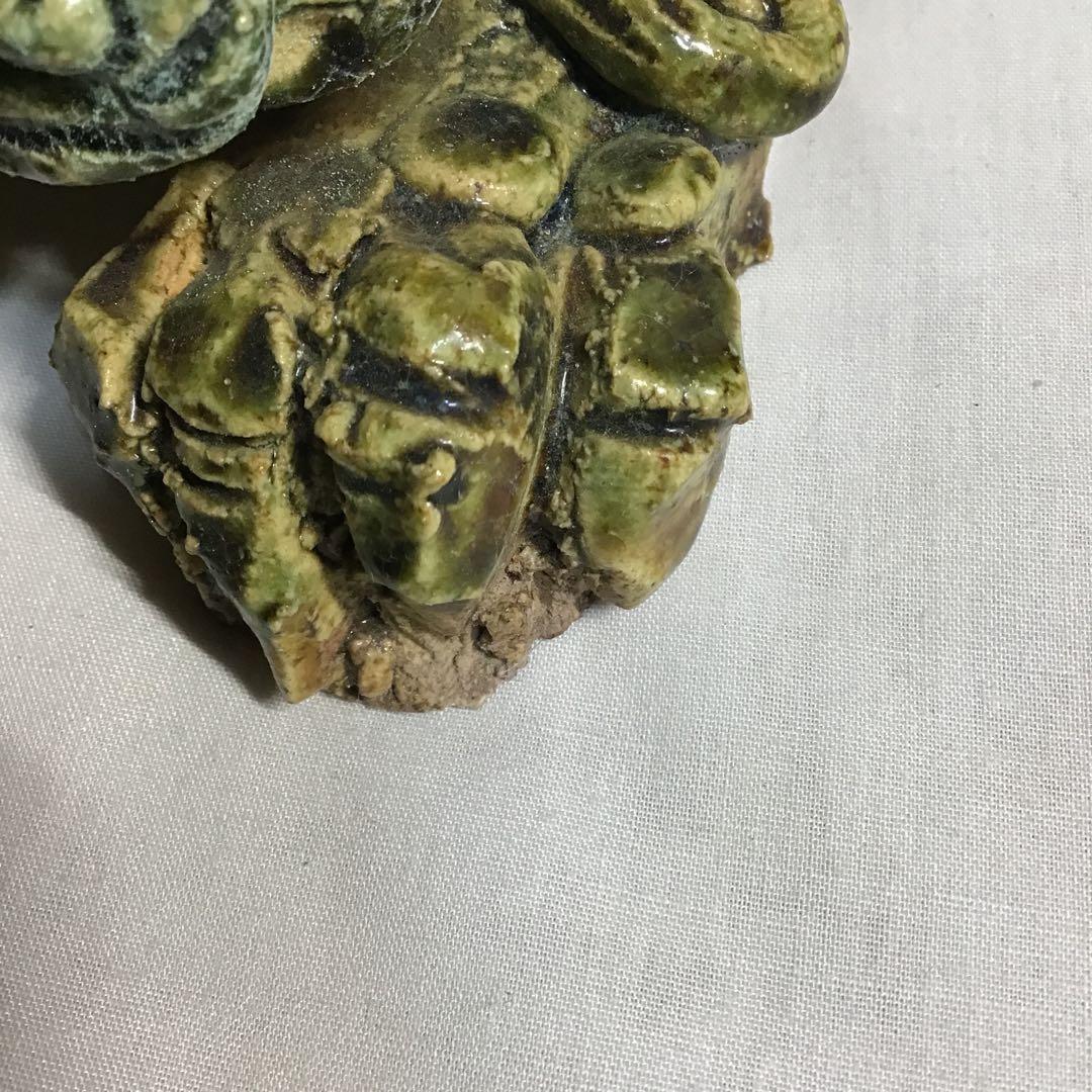 瀬戸織部釉　赤津　前川 電光作 唐獅子　　木製箱付き