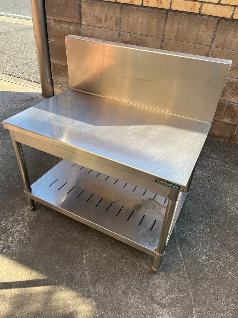 【送料込み】【⚠️注意点有り】ステンレス製コンロ台 作業台 調理台 背面パネル付き