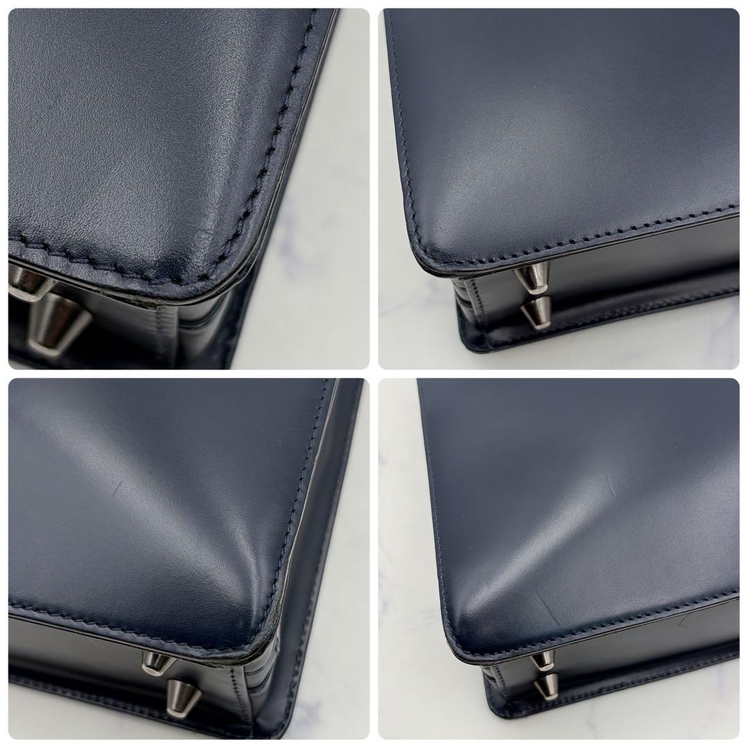 【良品】FUJITAKA フジタカ 本革 ビジネスバッグ B4 2way 紺