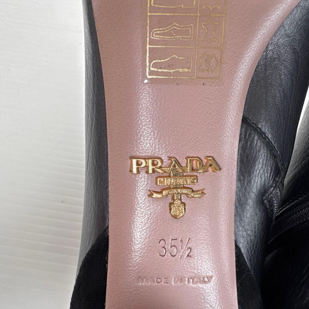 PRADA プラダ　サイドジップ　ショートブーツ　ブーティ　ハイヒール　35.5