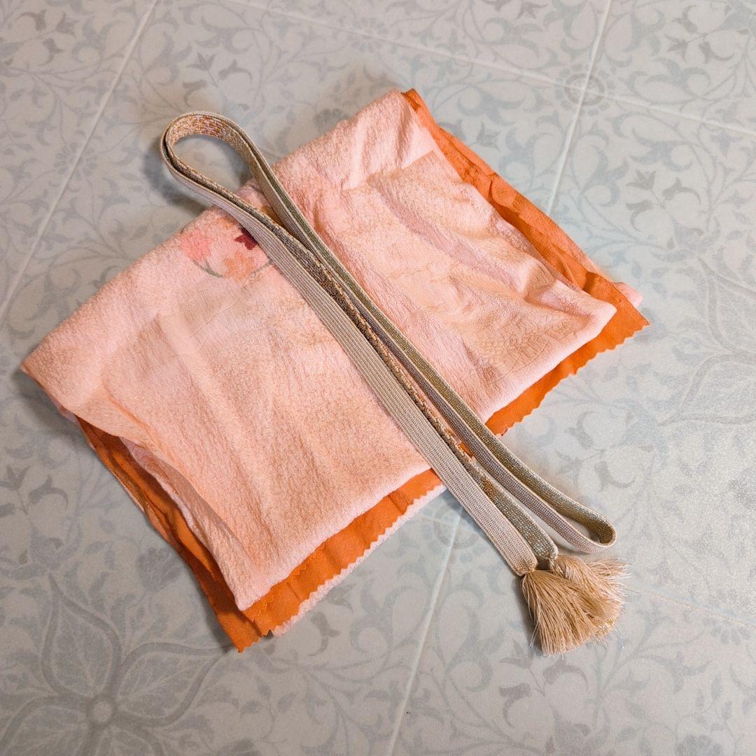 訪問着　フルセット　着物　正絹　金彩加工　松波鶴　祝い事　F2