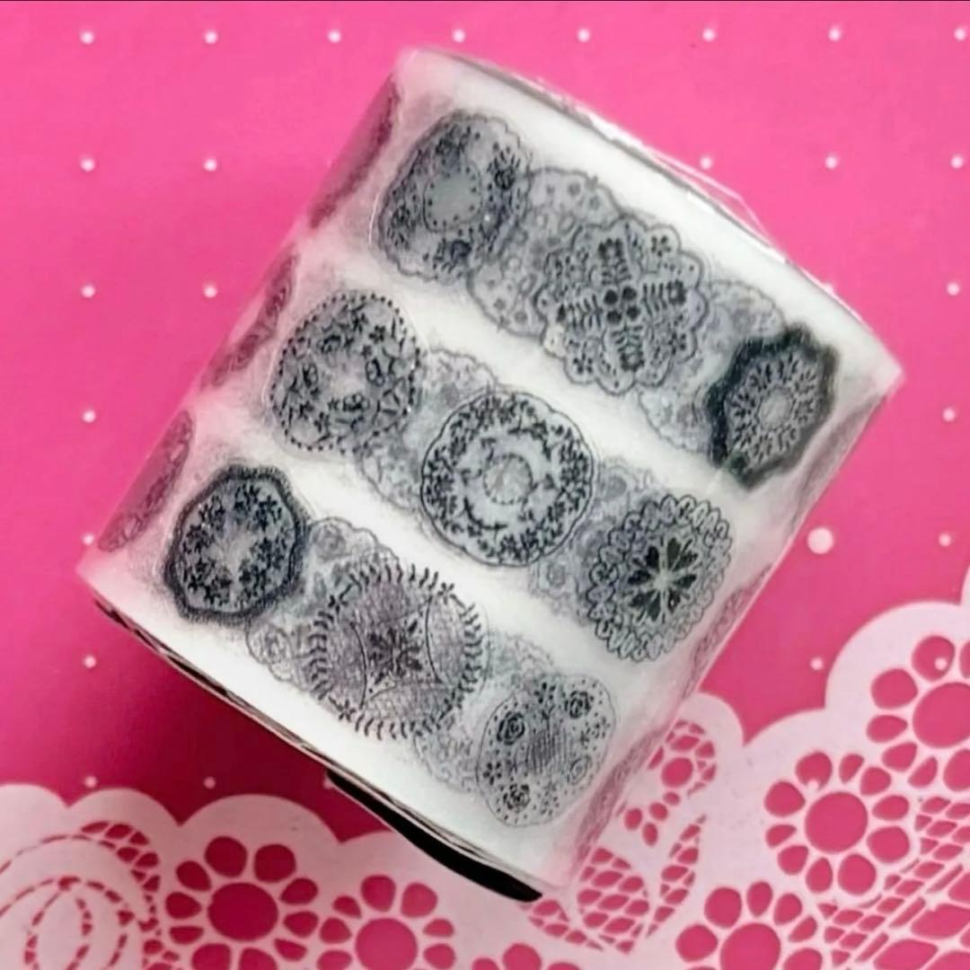 PET 蕾丝圈-黑 ダイカット 4.5cm×5.25m　海外マステ レース