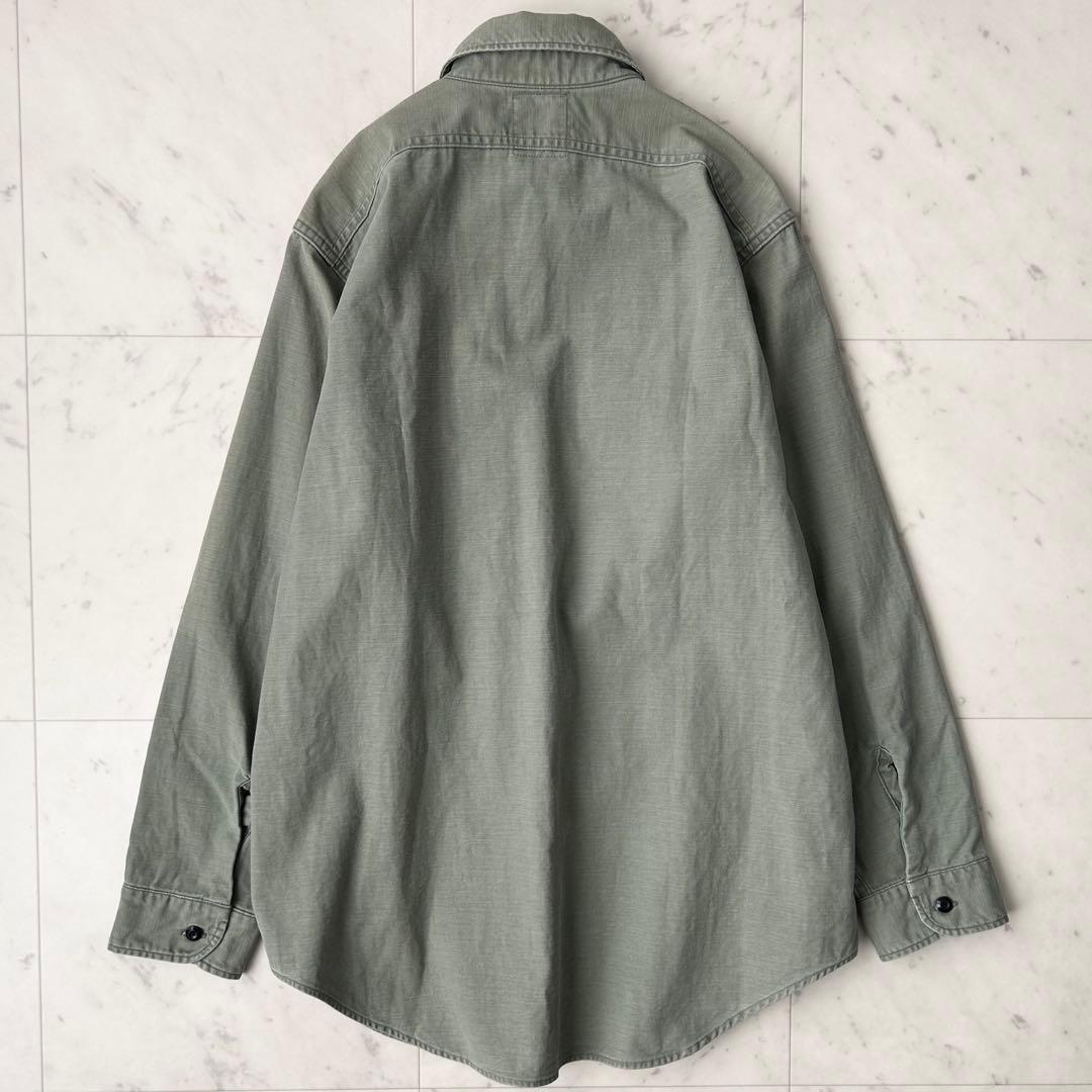美品 マディソンブルー ハンプトン バックサテンシャツ コットン カーキ 01