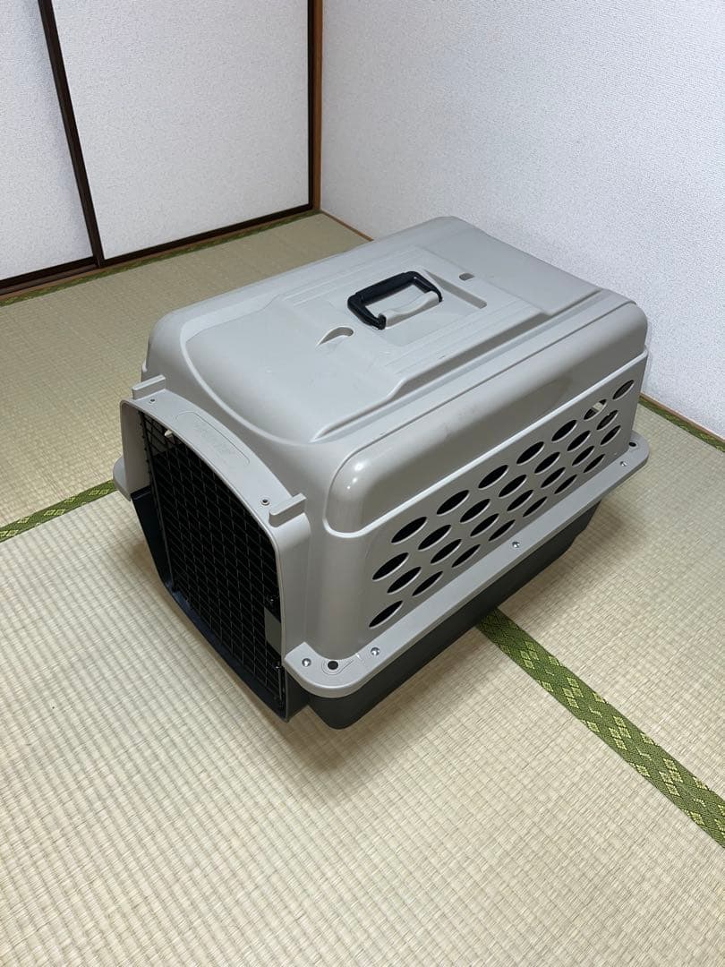 犬用ケージ グレー 中型犬用 通気孔付き