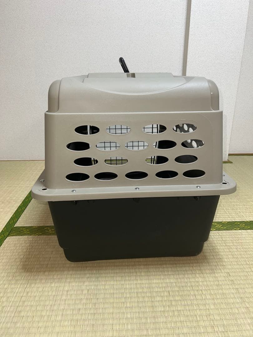 犬用ケージ グレー 中型犬用 通気孔付き