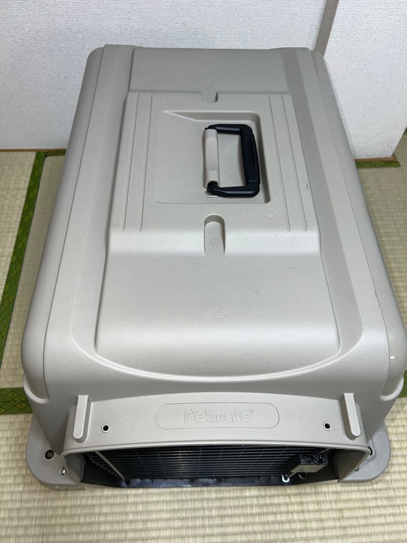 犬用ケージ グレー 中型犬用 通気孔付き