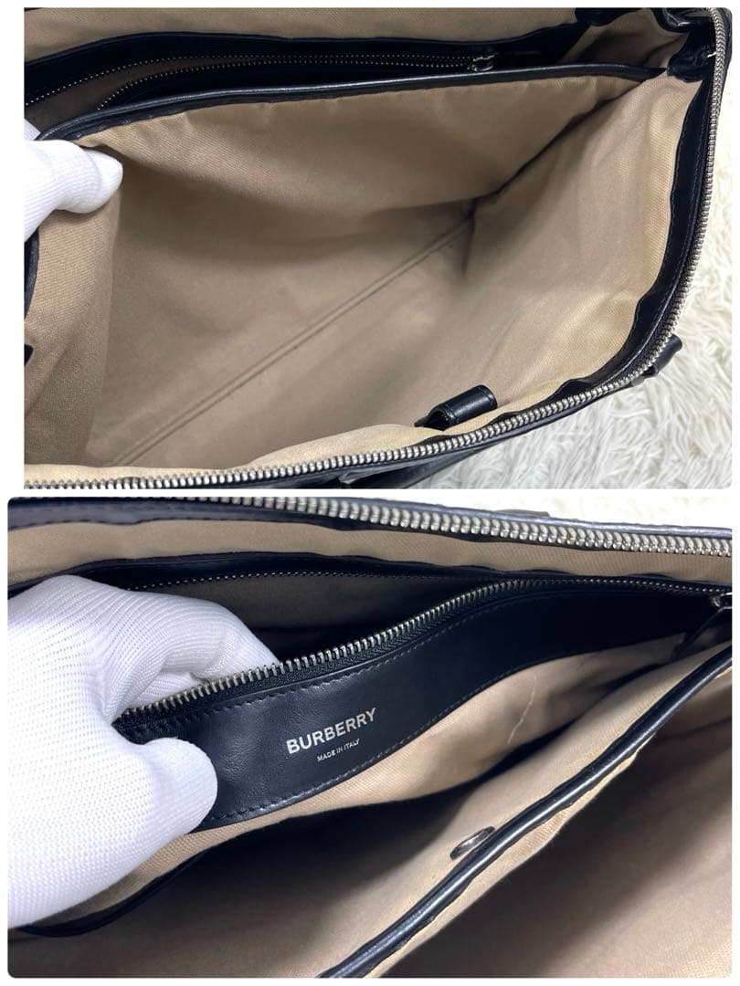 BURBERRY バーバリー　ビジネスバッグ　BTモノグラム　レザー　ブラック