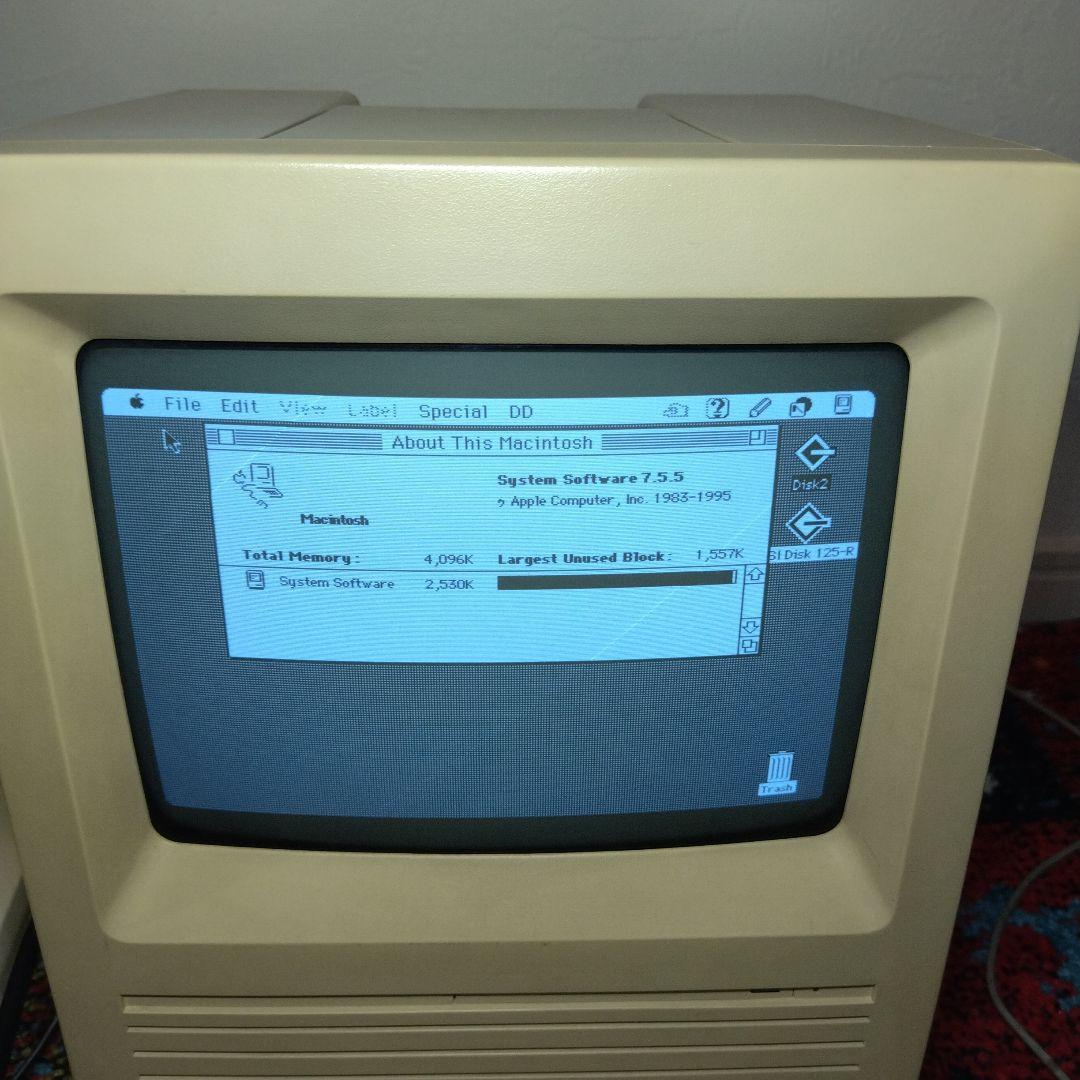 動作品　Macintosh SE　FDHD 4MB＋MOドライブ　キーボード