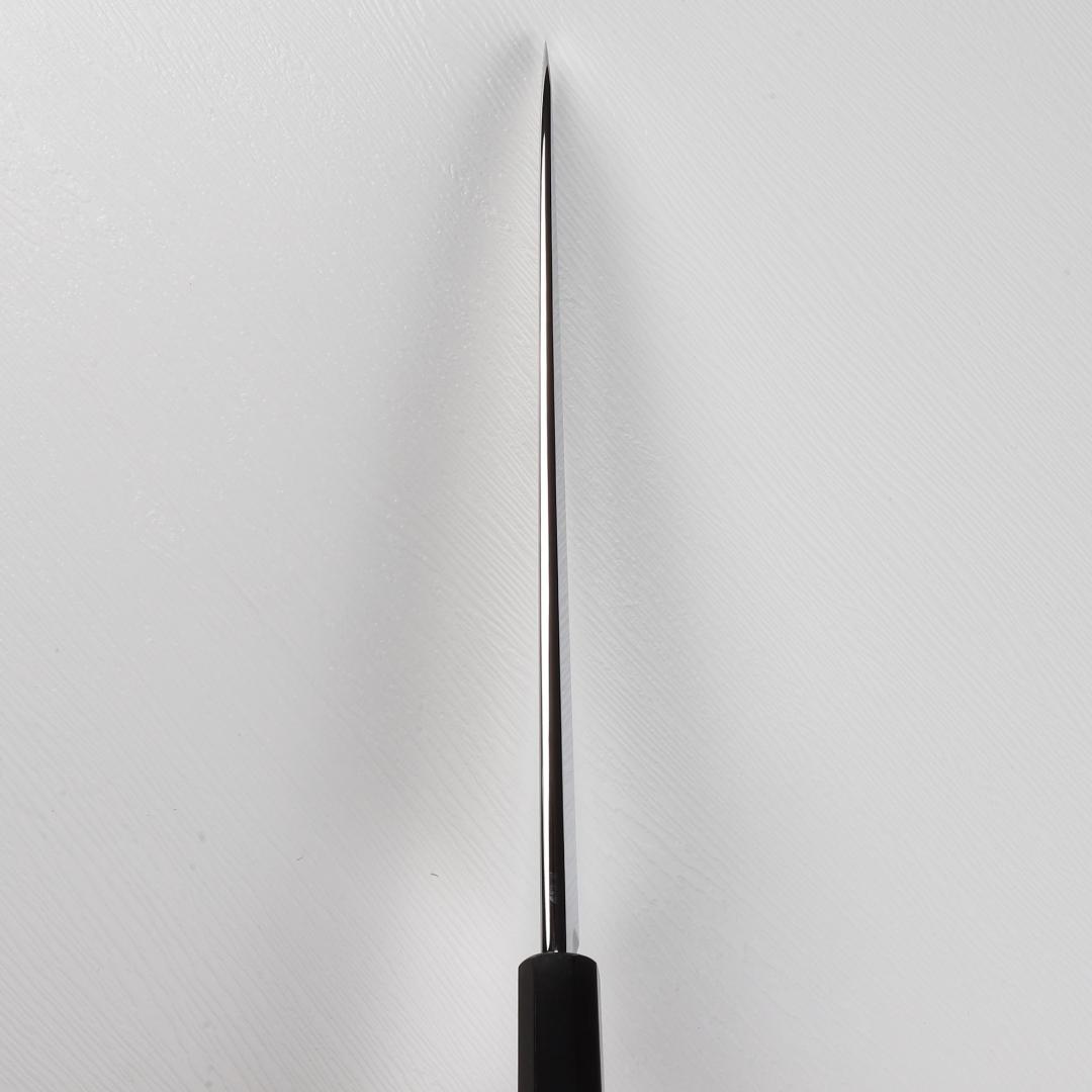 7492 身卸し・舟行 9寸 ウルトラ鏡面仕上げ 刺身包丁 黒檀黒水牛角八角柄