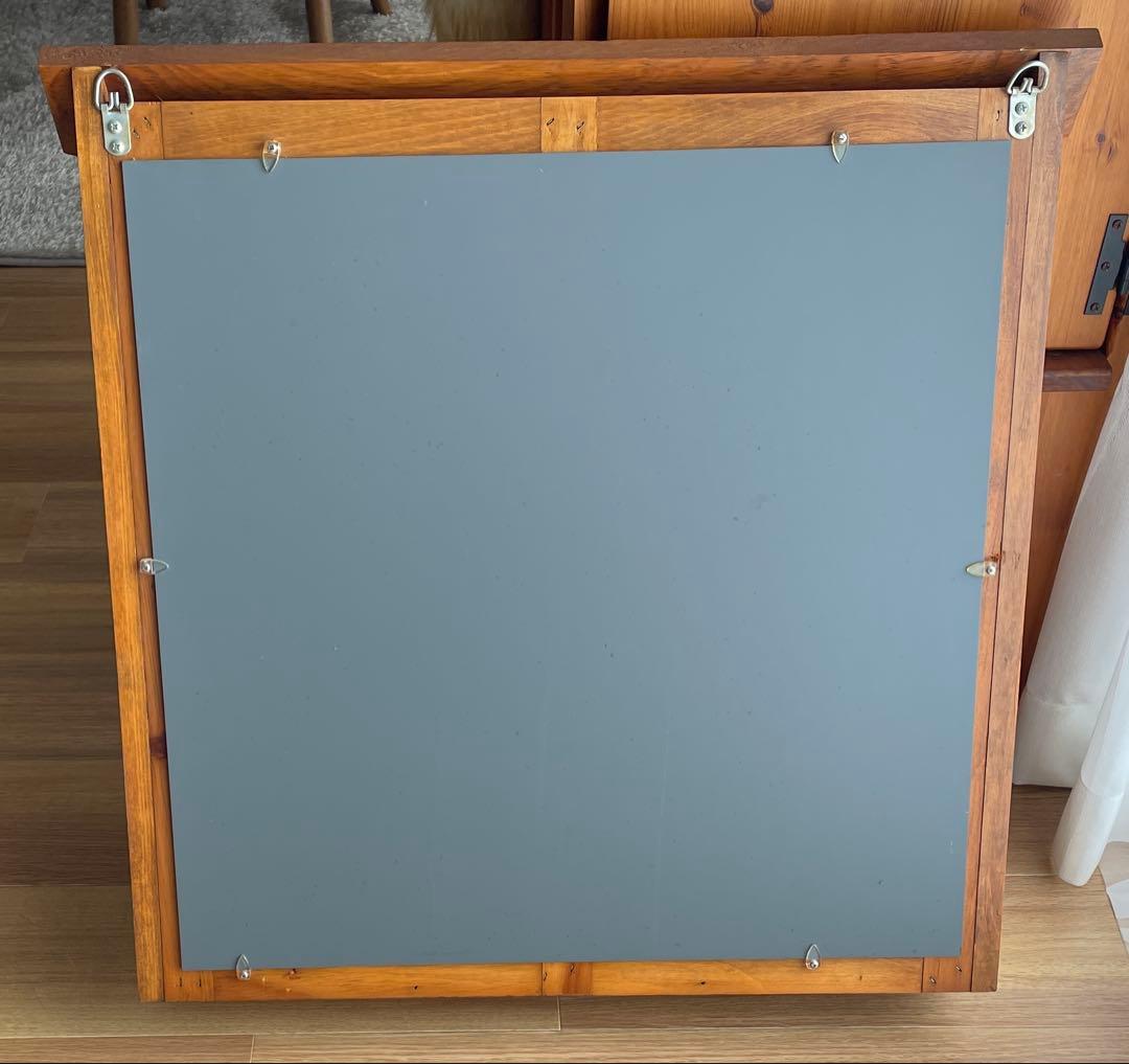 ウッドフレーム壁掛け鏡