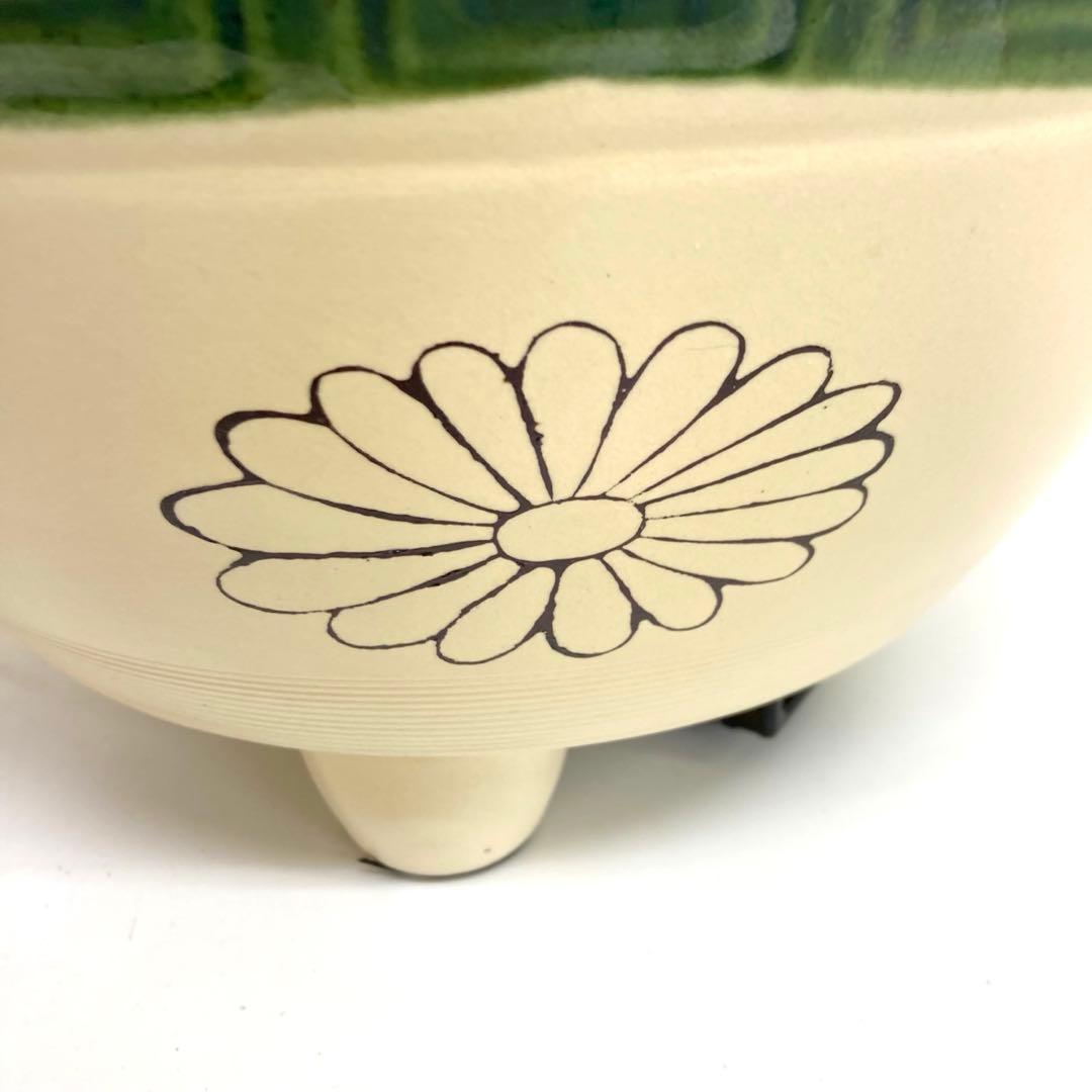 A868-21 茶道具 織部 野々田　風炉型 電熱器