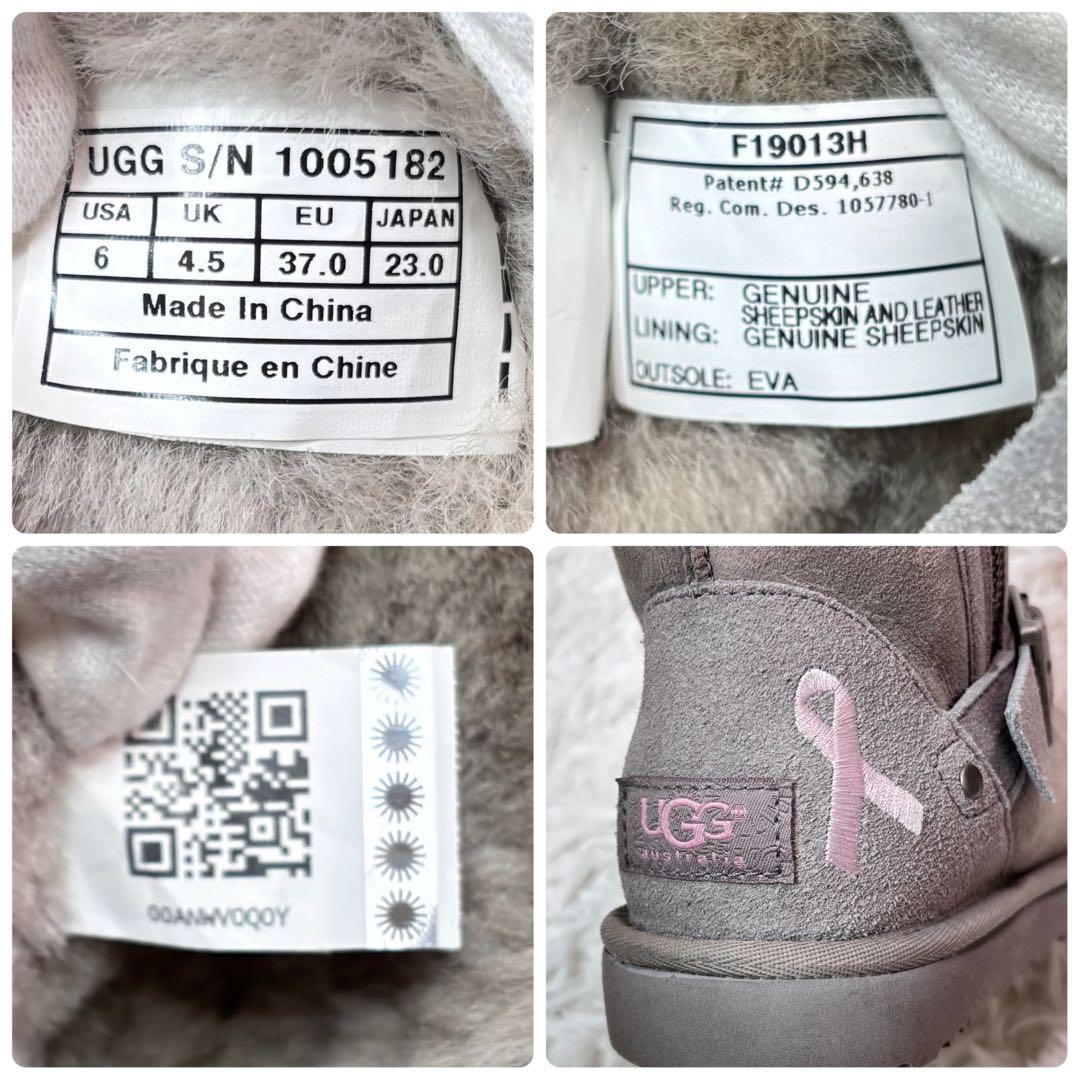 アメリカ限定品✨️UGG ムートンブーツ ピンクリボン ブレイズ 刺繍 チャーム