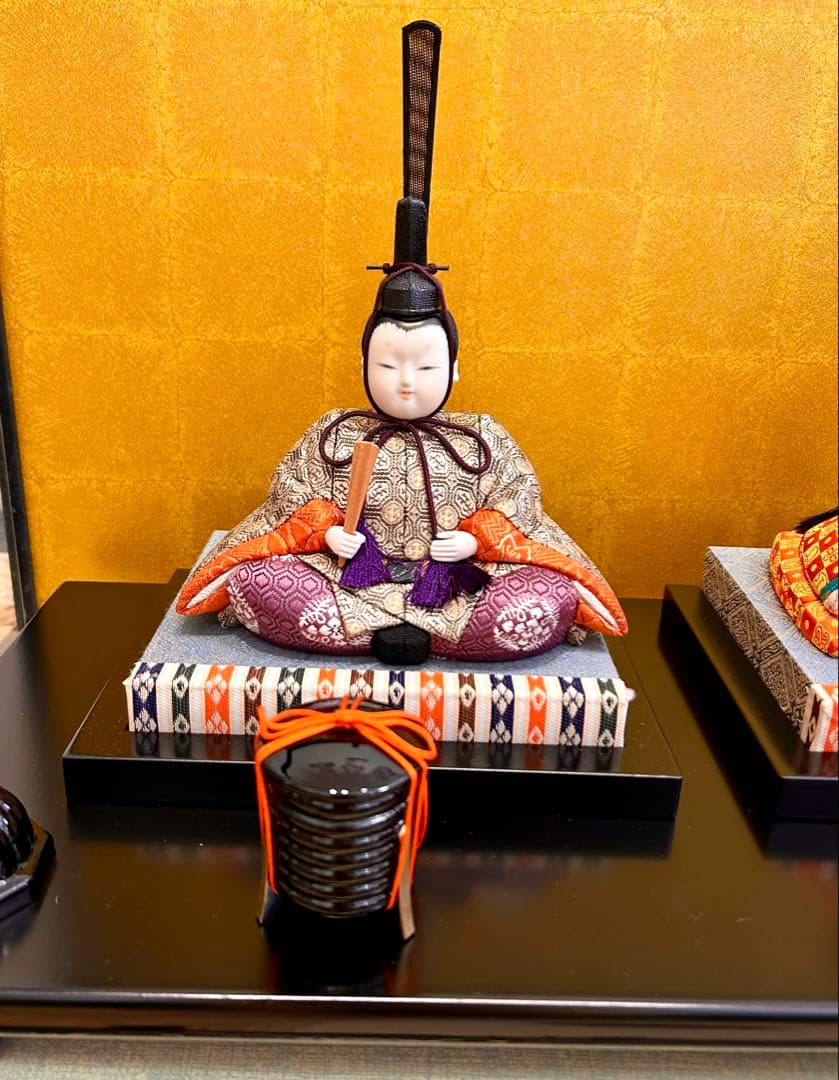 お値下げ♡アンティーク物　雛人形　江戸木目人形　ガラスケース入り♡