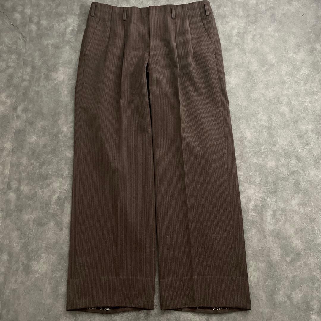 極上 イタリア製 Zegna 霜降りストライプスーツ×OLD GUCCIネクタイ