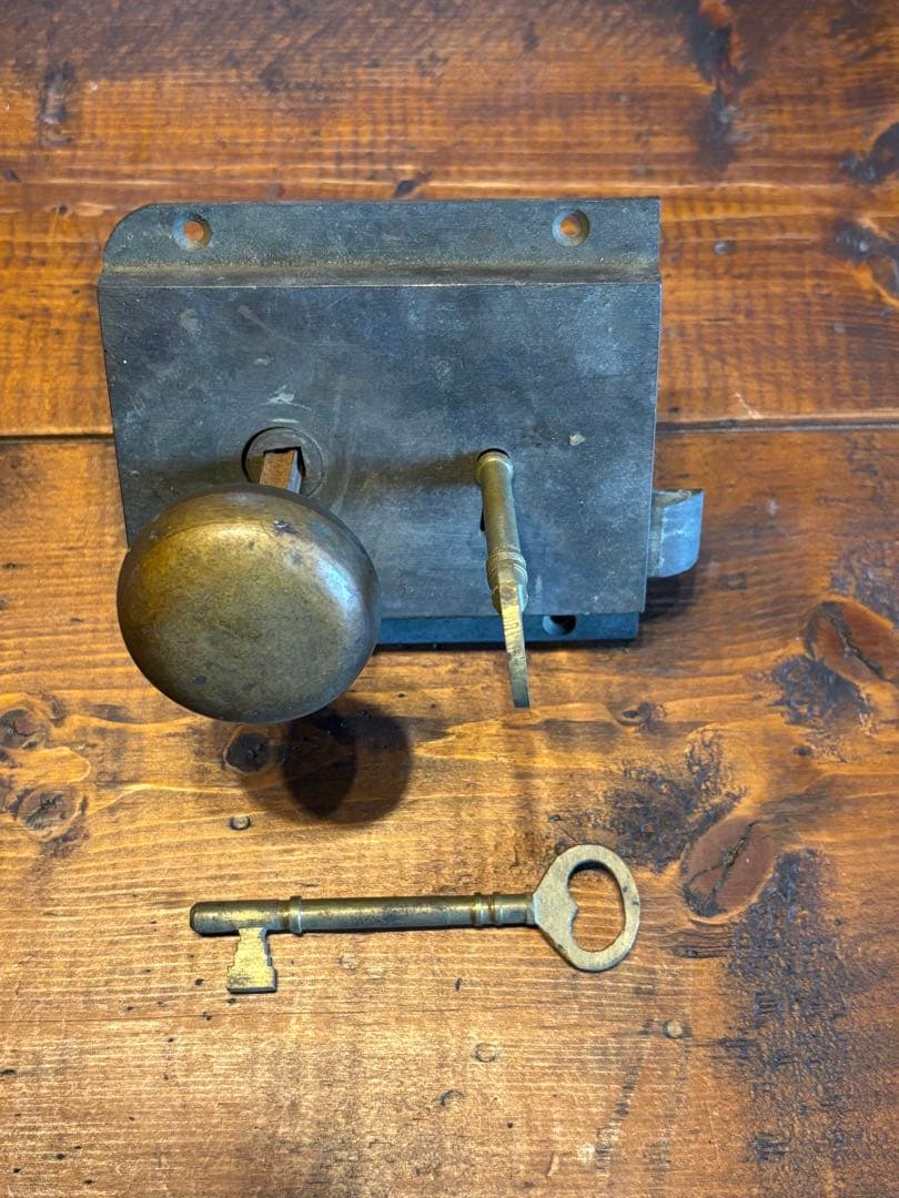 ま*み様 真鍮製ドアノブ＆錠前セット