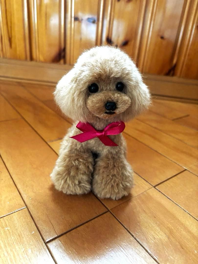 毛糸+羊毛フェルト トイプードル 17cm