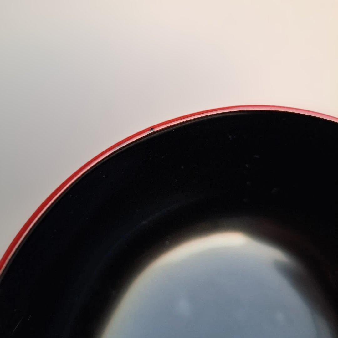 【越前河和田塗　御吸物椀×5客】天然木製　朱内黒　未使用/長期保管品