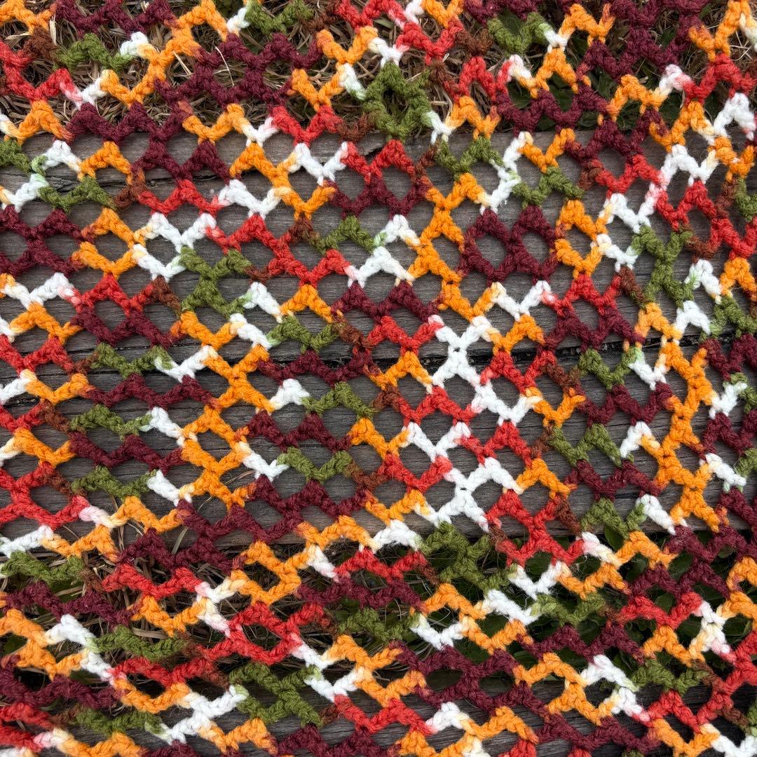 【USA vintage】グラニーブランケット レトロカラー アメリカビンテージ