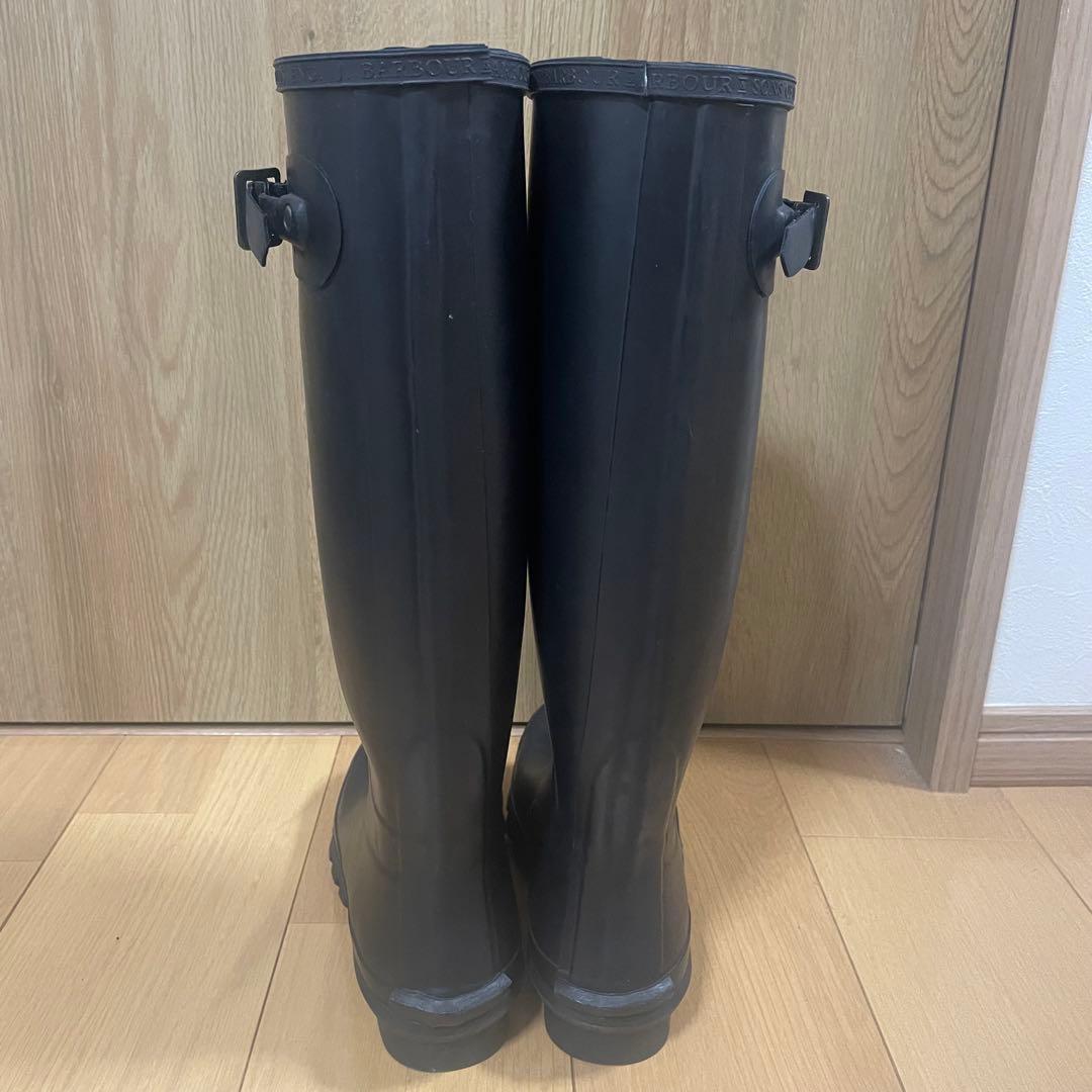 【未使用品】Barbour UK4 サイドベルト ロングレインブーツ