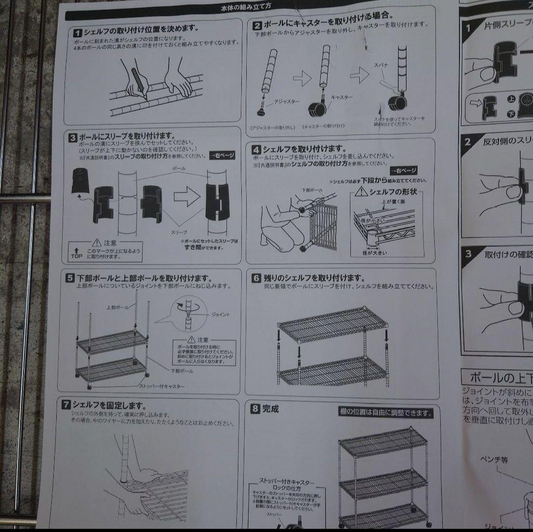 耐荷重１枚あたり250kg ３段76Wメタルラック　スチールラック