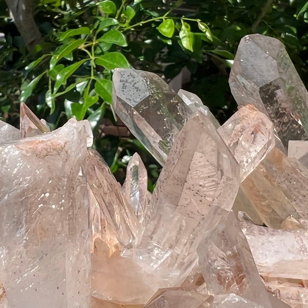 ✳️極稀品✨タンジェリンパワーと高透明度✨極上透明度 水晶クラスター 天然石 原石