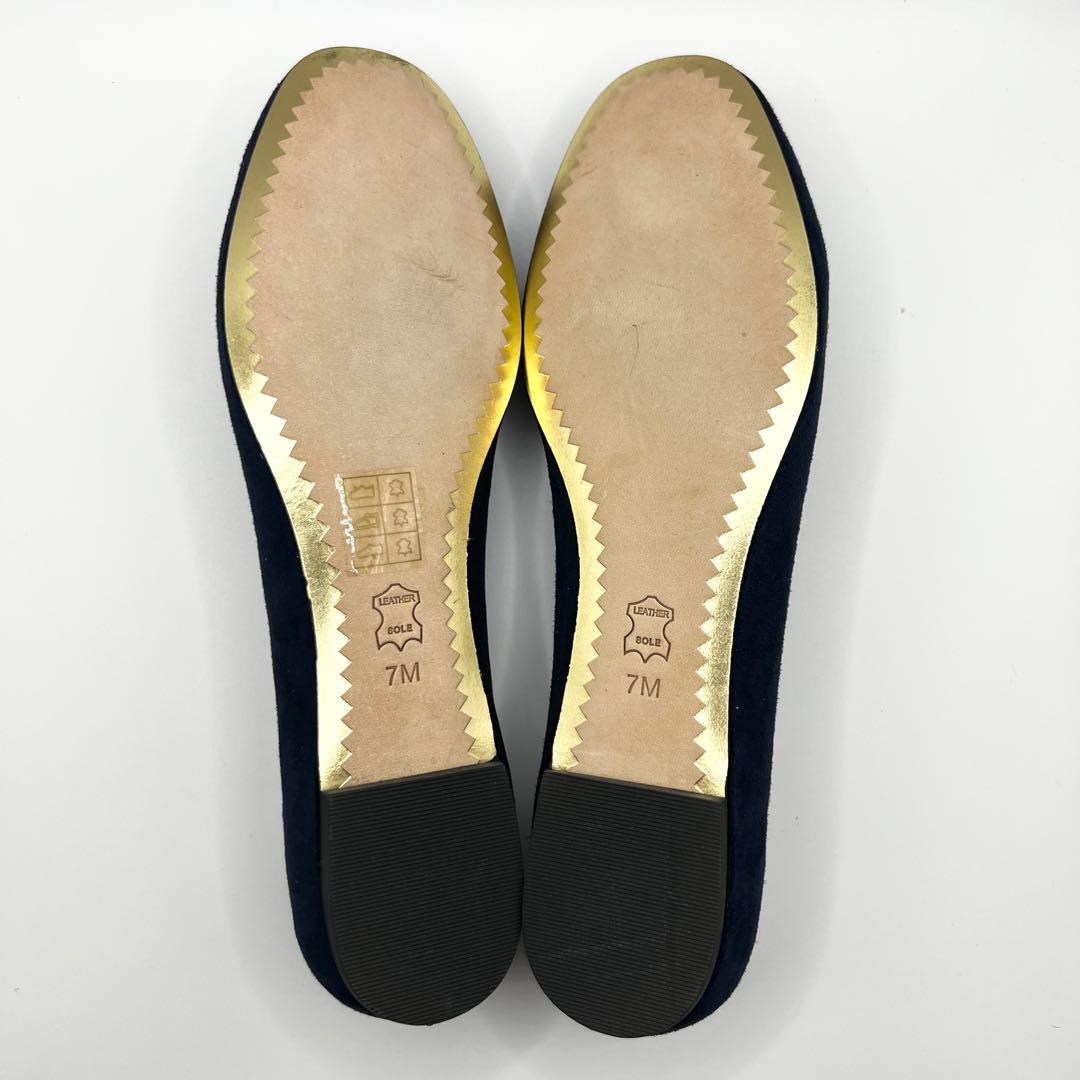 【極美品】TORY BURCH☆紺フラットパンプス☆24cm