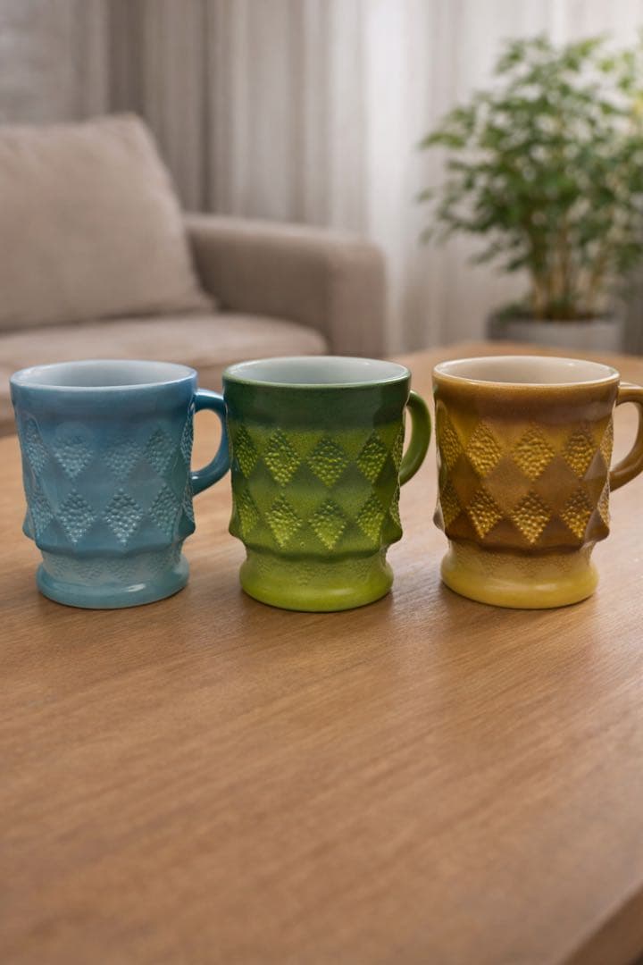 美品　Fire-King キンバリー マグカップ3点セット