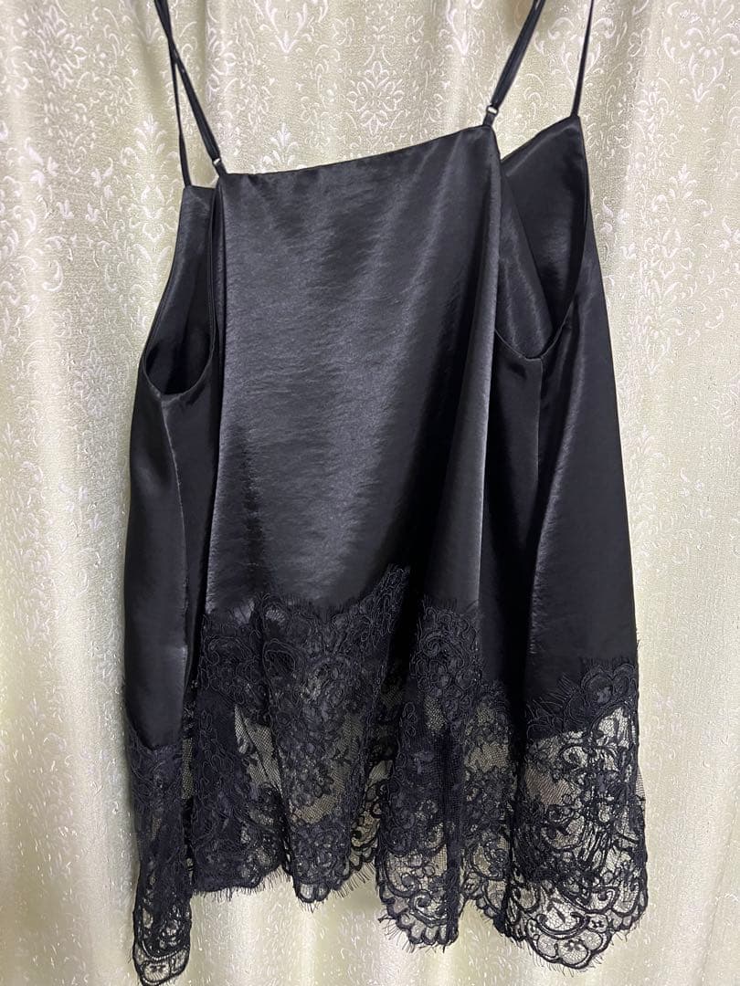 今季新品タグ付きバビロン　ヘムレースキャミソール　黒