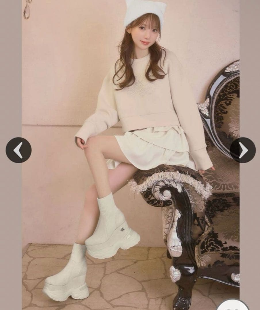 ソックスライク厚底ブーツ　ミシェルマカロン　Sサイズ